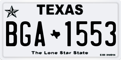 TX license plate BGA1553