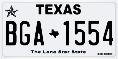 TX license plate BGA1554