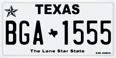 TX license plate BGA1555