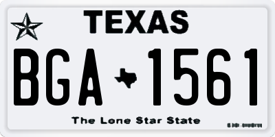 TX license plate BGA1561