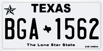 TX license plate BGA1562