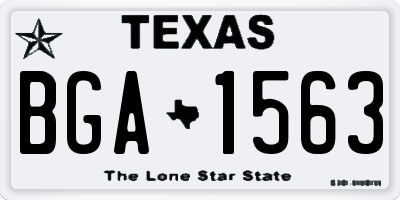 TX license plate BGA1563