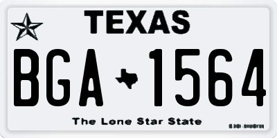 TX license plate BGA1564