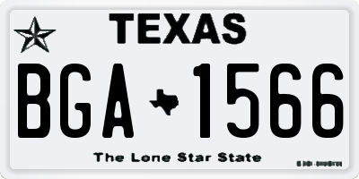 TX license plate BGA1566