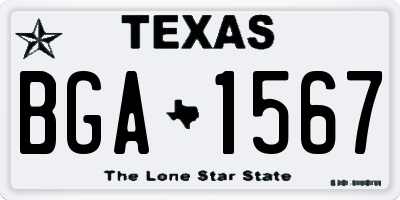 TX license plate BGA1567
