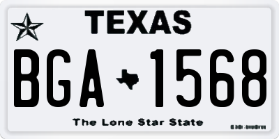 TX license plate BGA1568