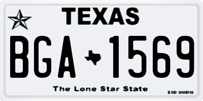 TX license plate BGA1569