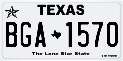 TX license plate BGA1570