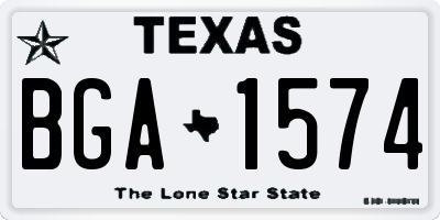 TX license plate BGA1574