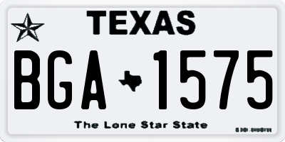 TX license plate BGA1575