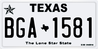 TX license plate BGA1581