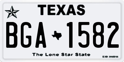 TX license plate BGA1582