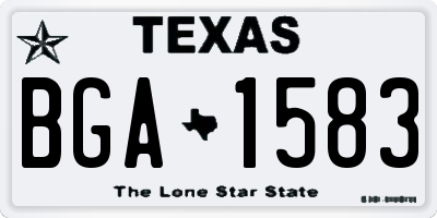 TX license plate BGA1583