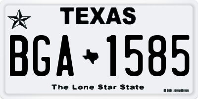 TX license plate BGA1585