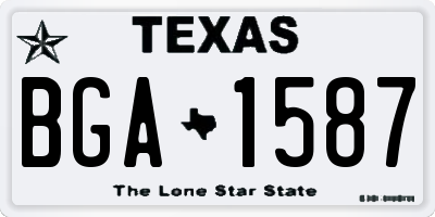 TX license plate BGA1587