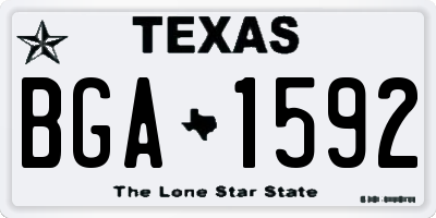 TX license plate BGA1592