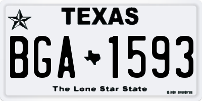 TX license plate BGA1593