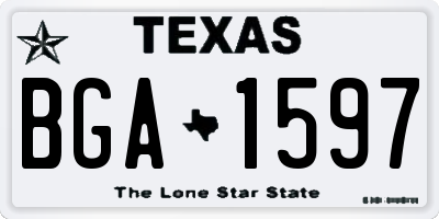 TX license plate BGA1597