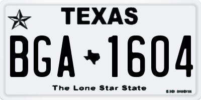 TX license plate BGA1604