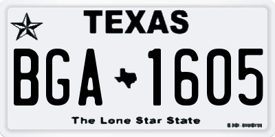 TX license plate BGA1605