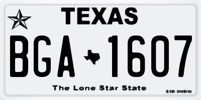 TX license plate BGA1607