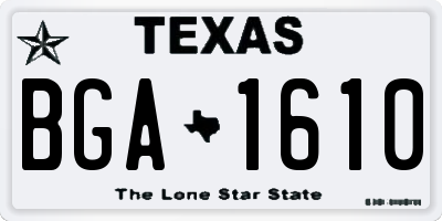 TX license plate BGA1610
