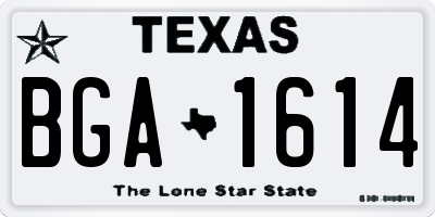 TX license plate BGA1614