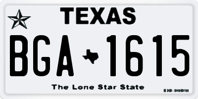 TX license plate BGA1615