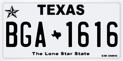 TX license plate BGA1616
