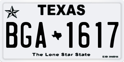 TX license plate BGA1617