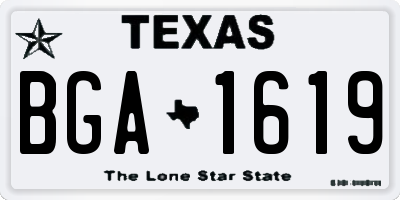 TX license plate BGA1619
