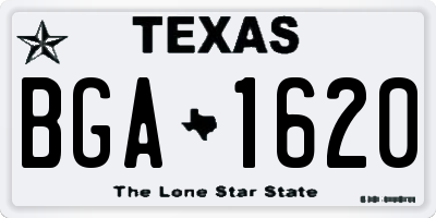 TX license plate BGA1620