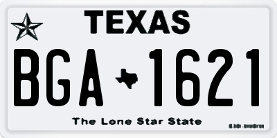 TX license plate BGA1621
