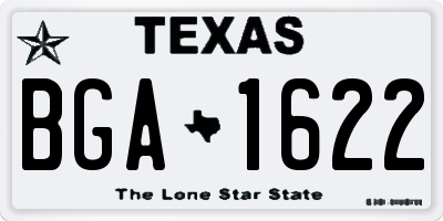 TX license plate BGA1622