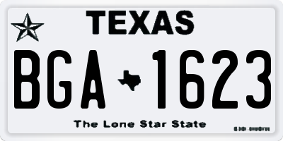 TX license plate BGA1623
