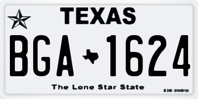 TX license plate BGA1624