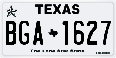 TX license plate BGA1627