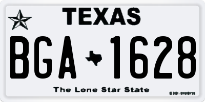 TX license plate BGA1628