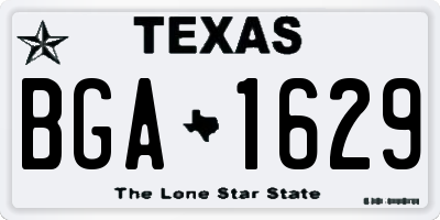 TX license plate BGA1629