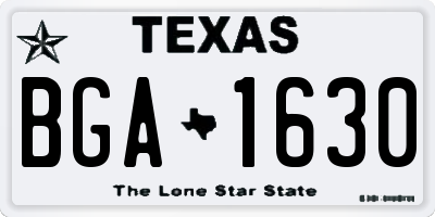 TX license plate BGA1630