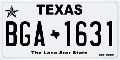 TX license plate BGA1631