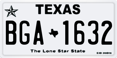 TX license plate BGA1632