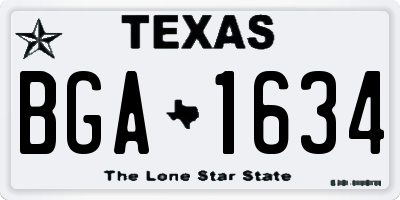 TX license plate BGA1634