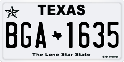 TX license plate BGA1635