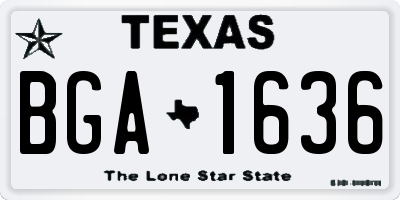 TX license plate BGA1636