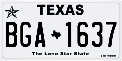 TX license plate BGA1637
