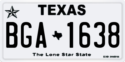 TX license plate BGA1638
