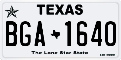 TX license plate BGA1640