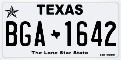 TX license plate BGA1642