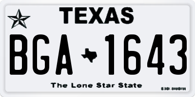 TX license plate BGA1643